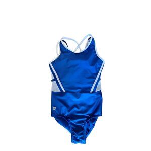 Sylvia P Gymnastics Leotard Navy and White Child Size 10
